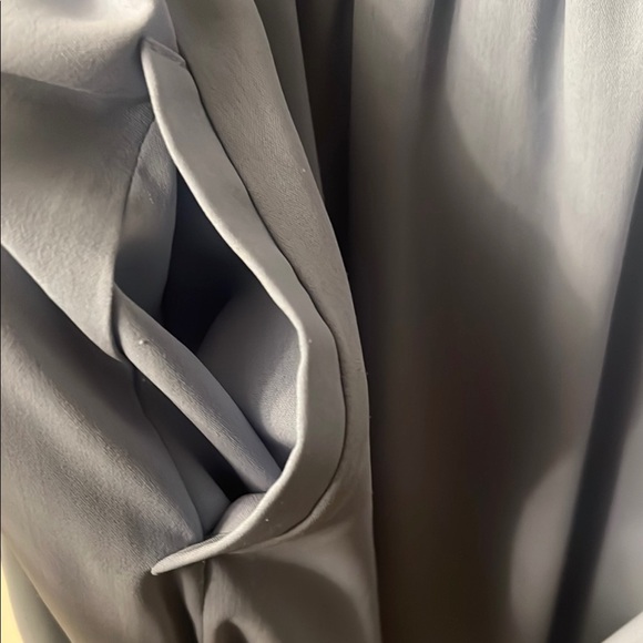 Gray Ruched Midi Sundress with Flutter Sleeves - Picture 9 of 14